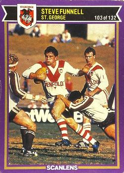 1987 Scanlens Rugby League #103 Steve Funnell Front